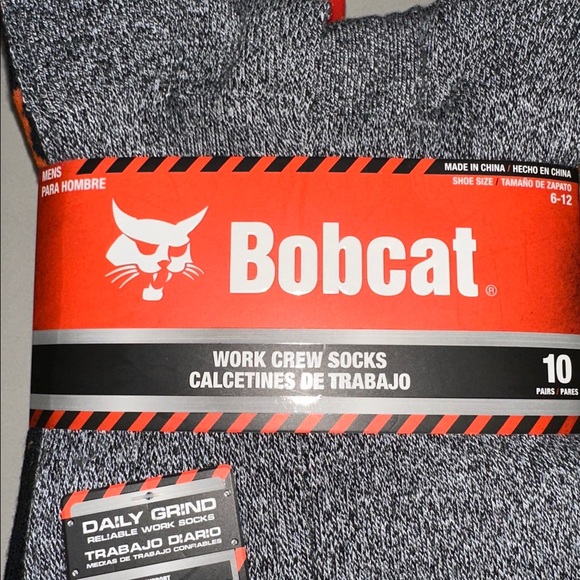 Bobcat Marled Gray Black Full Cushioned Soft Durable Arch Support Work Socks - Picture 3 of 10